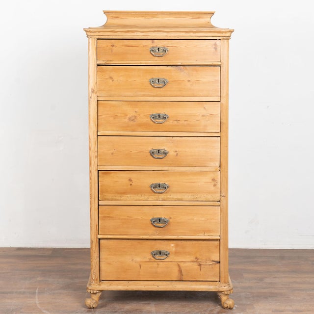 Farmhouse Mid 19th Century Danish Pine Highboy Chest of Seven Drawers For Sale - Image 3 of 17