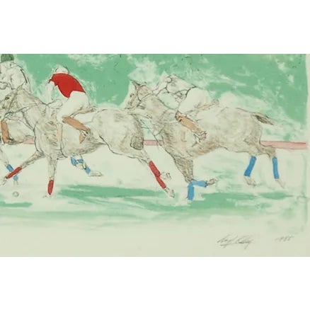 Ltd ed #25/ 50Print-Three Players in Match, 1985 #25 of 50 Art: 11" x 9" Frame: 15 1/2" x 14"