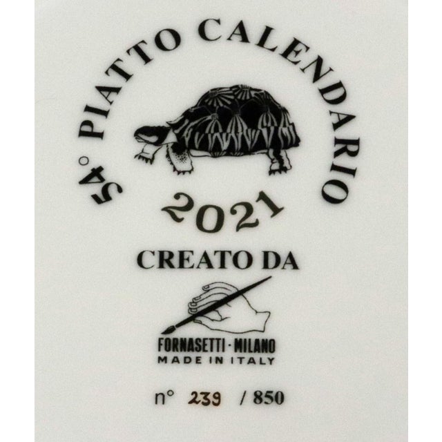 Fornasetti Atelier Ceramic Calendar Plate for 2021- Skyscrapers With Original Box For Sale - Image 10 of 11