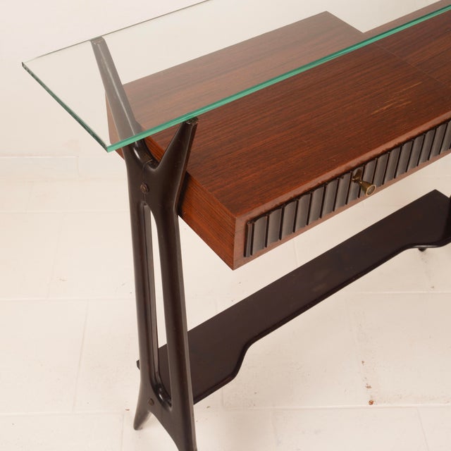 Mid-Century Modern Italian Rosewood Console Table, 1950 For Sale - Image 13 of 18