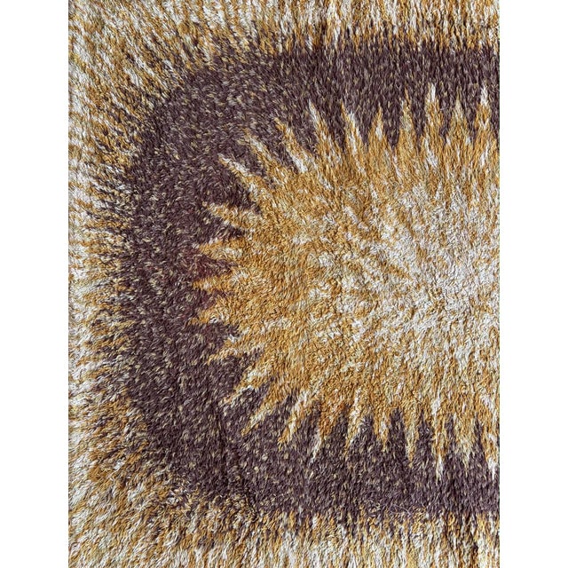Scandinavian Rya Rug in Wool, 1970s For Sale - Image 4 of 5