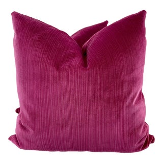 Scalamandre "Strie Velvet" in Blossom 22" Pillows-A Pair For Sale