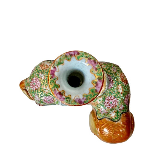 19th Century 19th Century Chinese Export Rose Mandarin Porcelain Elephant Candlesticks - A Pair For Sale - Image 5 of 12