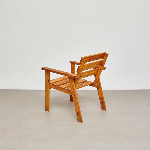 1960s Mid-Century Rationalist Wooden Armchairs, France, 1960s, Set of 2 For Sale - Image 5 of 18