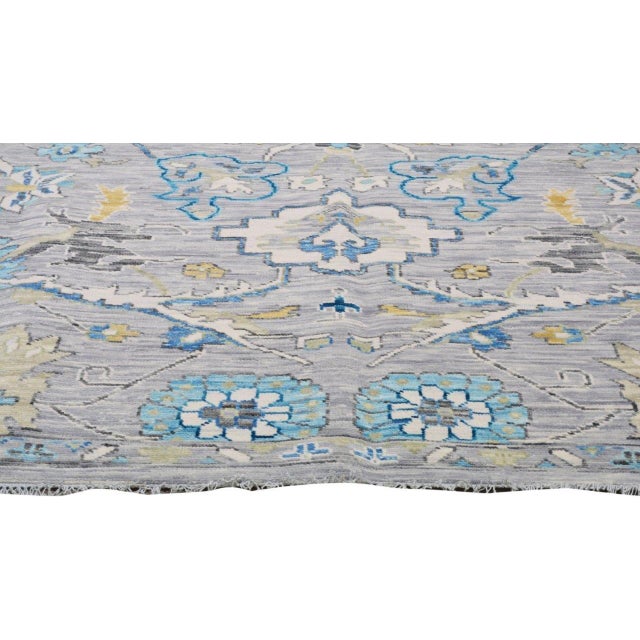 New Indian Professional Hand Knotted Wool Rug, 10'2x14 For Sale - Image 4 of 6