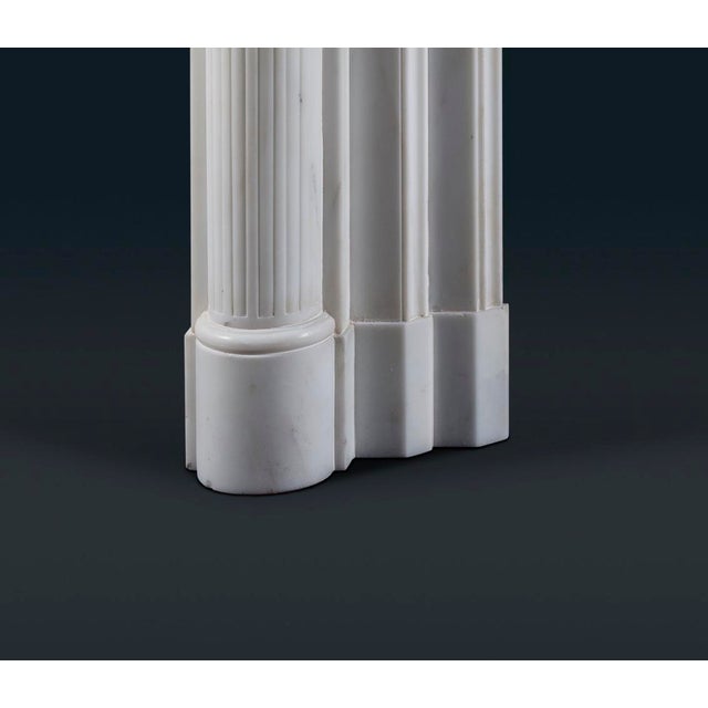 Antique French Louis XVI Style Statuary Marble Fireplace Surround For Sale - Image 6 of 9