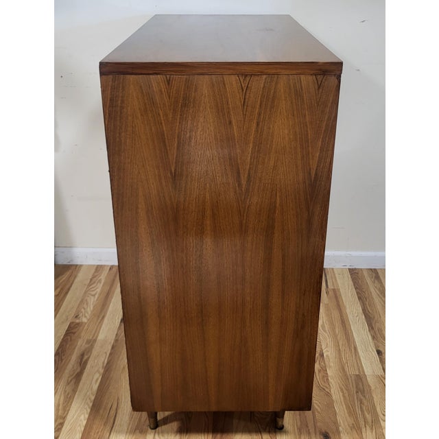 Brown Vintage American Mid-Century Modern Commode Tall Chest by John Stuart For Sale - Image 8 of 14