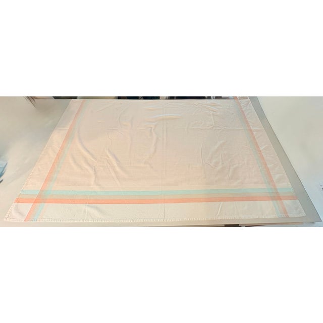 Farmhouse 1980s Pastel Pinstripe and Plaid Cotton Tablecloth For Sale - Image 3 of 9