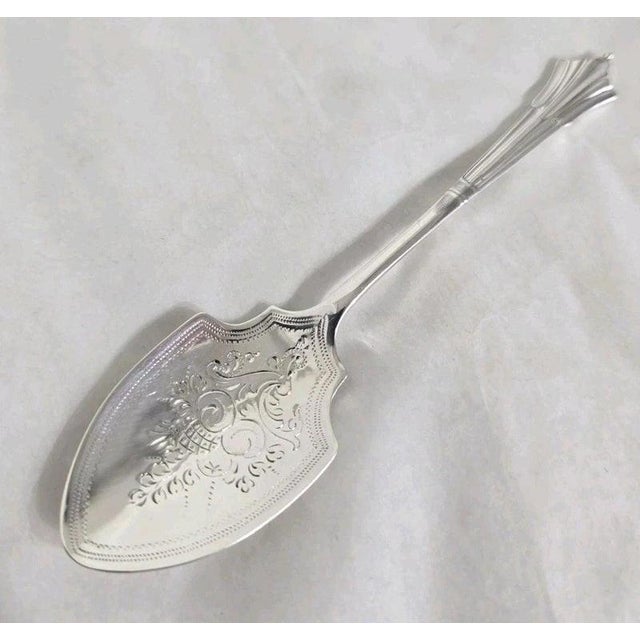 Antique Edwardian Sterling Silver Preserve Spoon, 1902 For Sale - Image 3 of 15