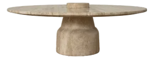 Round Travertine Coffee Table, 1970s