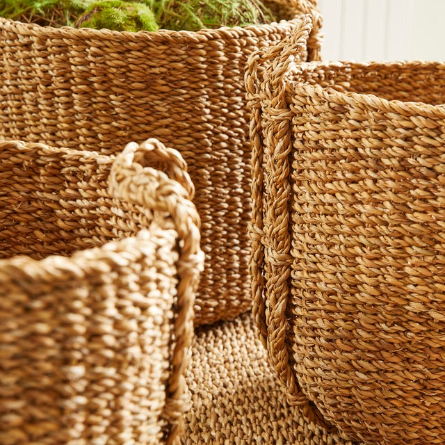 Tan Seagrass Round Drum Baskets, Set Of 3 For Sale - Image 8 of 8
