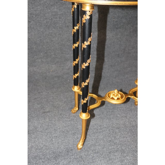 French Louis XV Style Ormolu and Marble Top Side Table in Manner Weisweiller For Sale - Image 9 of 10