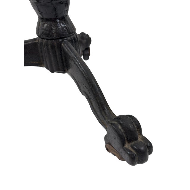 19th Century Antique Cast Iron Drafting Reading Side Table or Desk, Adjustable Lectern With Oak Top & Paw Foot Base For Sale - Image 10 of 12