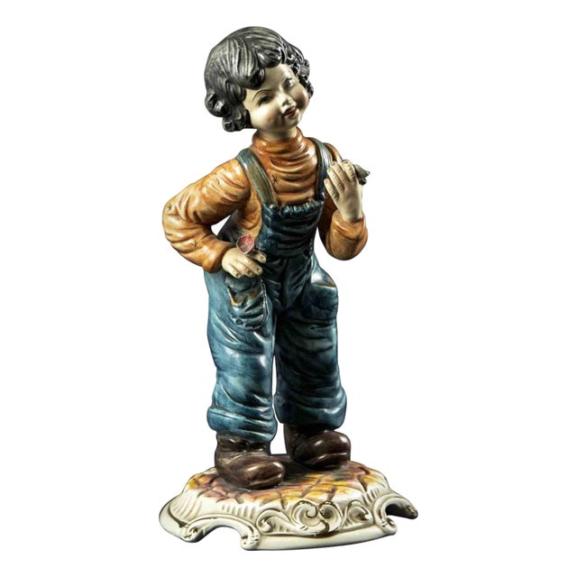 Vintage Italian Ceramic Child Sculpture, 1970s For Sale