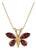 Garnet Butterfly Pendant in 18k Gold Plated Over Sterling Silver, Dainty Birthstone Gift for Her For Sale