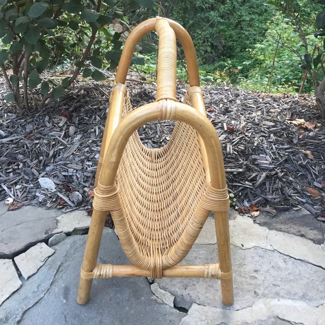 Vintage Rattan Magazine Holder Chairish