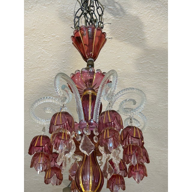 Antique Venetian Glass Chandelier. For Sale In West Palm - Image 6 of 12