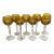 Mid-Century Hollywood Regency German Amber Hand Cut Crystal Wine Glasses - Set of 8. For Sale