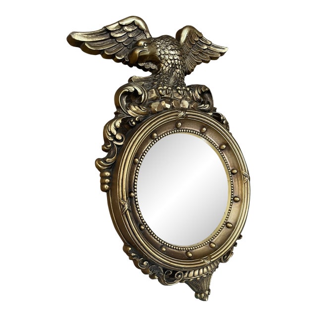 Vintage Federalist Eagle Convex Mirror For Sale