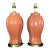 1970s Hollywood Regency Leviton Dusty Peach Ginger Jar Ceramic Table Lamps - Pair For Sale