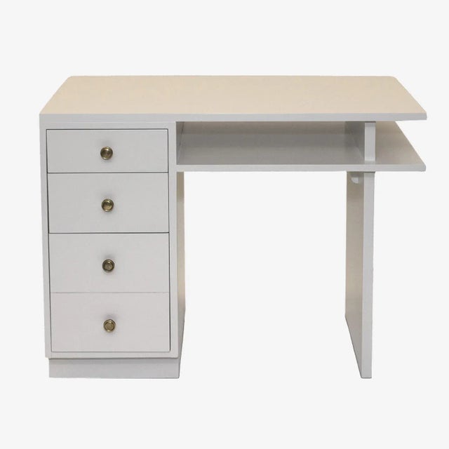 Cream Restored Modern Original Desk by Widdicomb, C. 1950 For Sale - Image 8 of 8