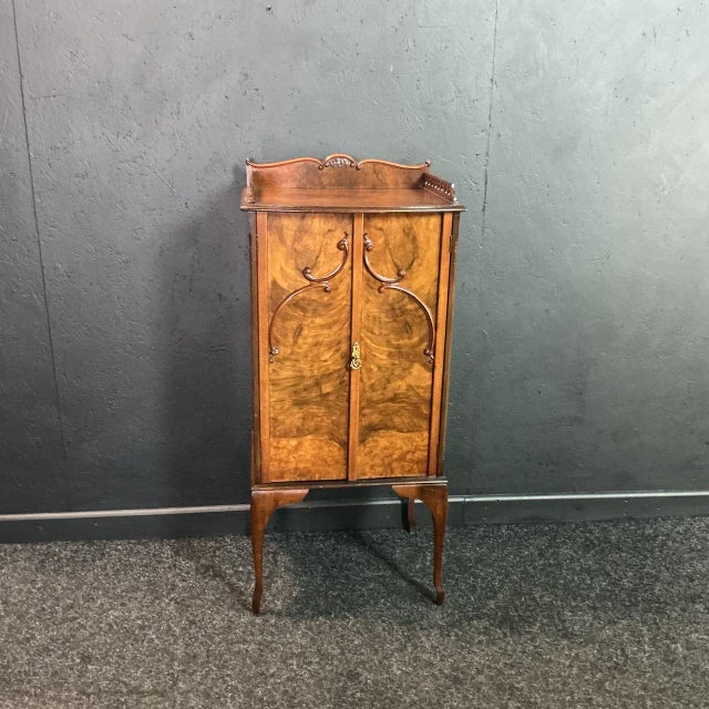 Art Nouveau French Burr Walnut Music Cabinet, 1900 For Sale - Image 6 of 8