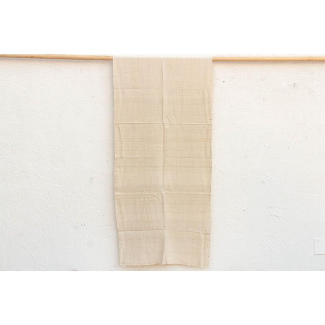 1990s Organic Peace Silk Throw, Raw Undyed Natural For Sale - Image 5 of 5