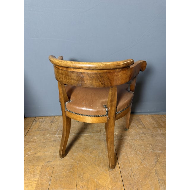 Restoration Office Chair with Walnut Scrolls For Sale - Image 4 of 7