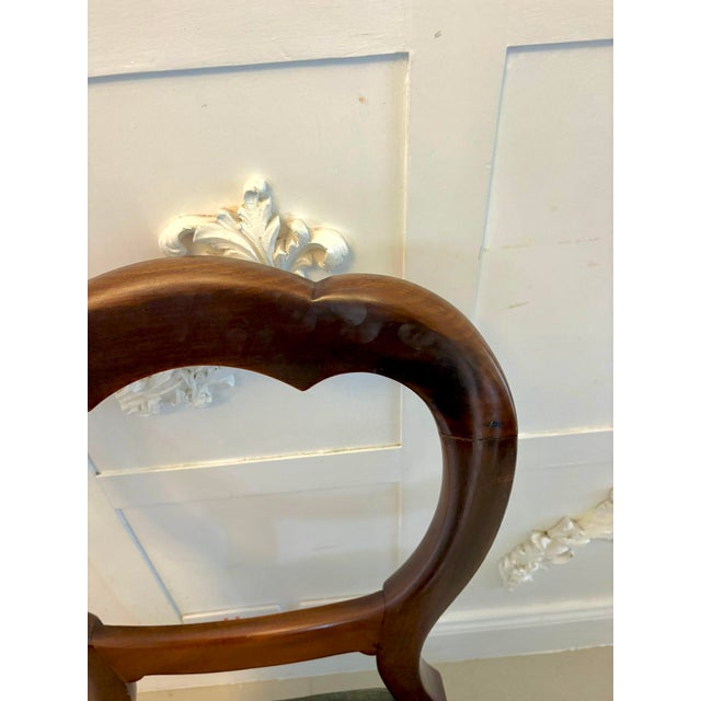 Antique Victorian Mahogany Balloon Back Dining Chairs, 1860, Set of 4 For Sale - Image 10 of 13