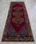 Ruby Red 1960s Hand-Knotted Turkish Rug Runner. Tribal Short Runner Rug 3′ × 9′8″ For Sale - Image 8 of 16