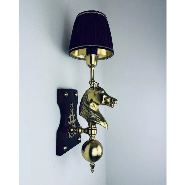 Horse Head Wall Lamp in Brass For Sale - Image 9 of 9