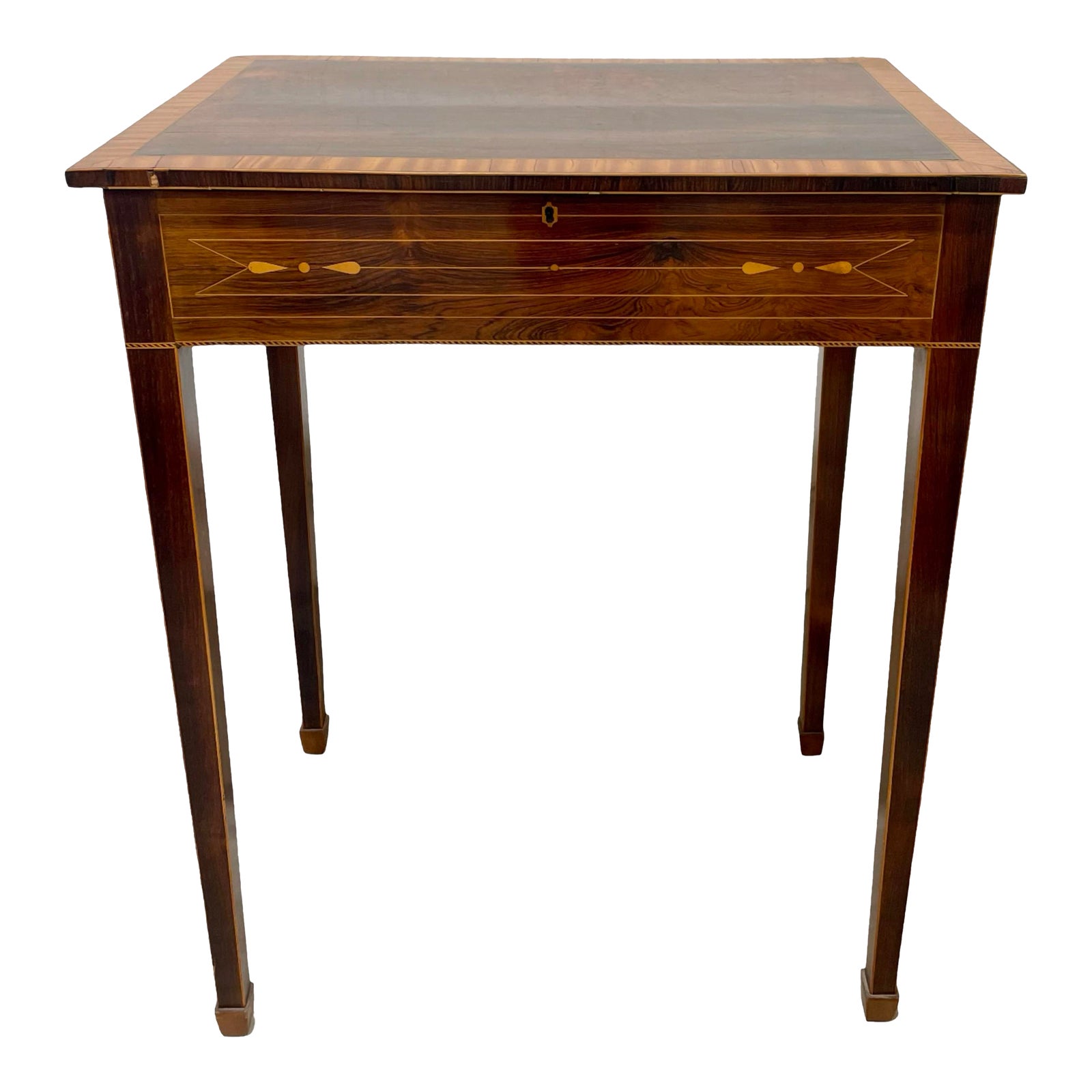 19th Century English Regency Fold-Top Desk / Table W/ Pull-Out | Chairish