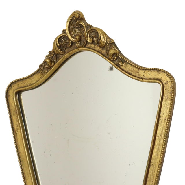 Baroque Baroque French Crested Mirror with Gold Leaf Gilt, 1960s For Sale - Image 3 of 18