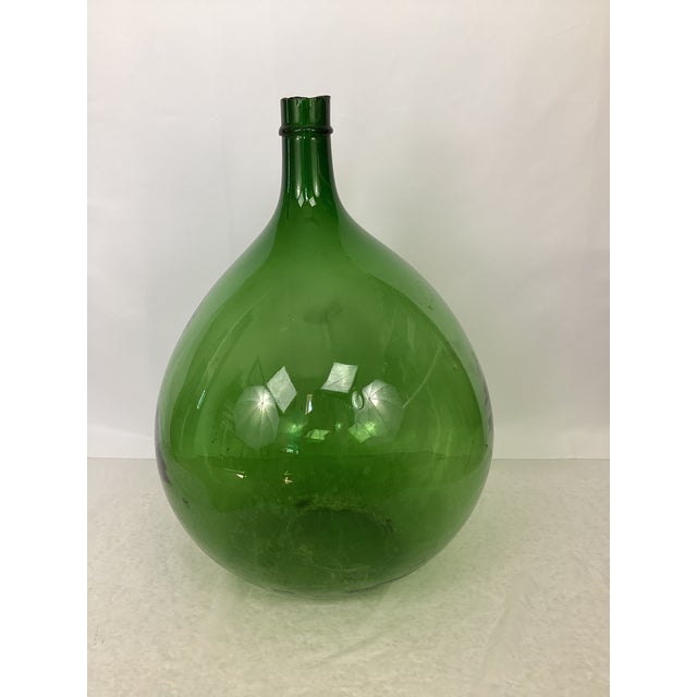 Late 19th Century Handblown Emerald Green Italian Demijohn For Sale In Panama City, FL - Image 6 of 7