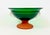 1950s Mid-Century Modern Emerald Green Frosted Glass and Terracota Pedestal Bowl, 1950s For Sale - Image 5 of 13
