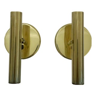 Mid-Century Modern Danish Brass Wall Lamps by Mejlstrøm for MS Belysning, 1960s, Set of 2 For Sale