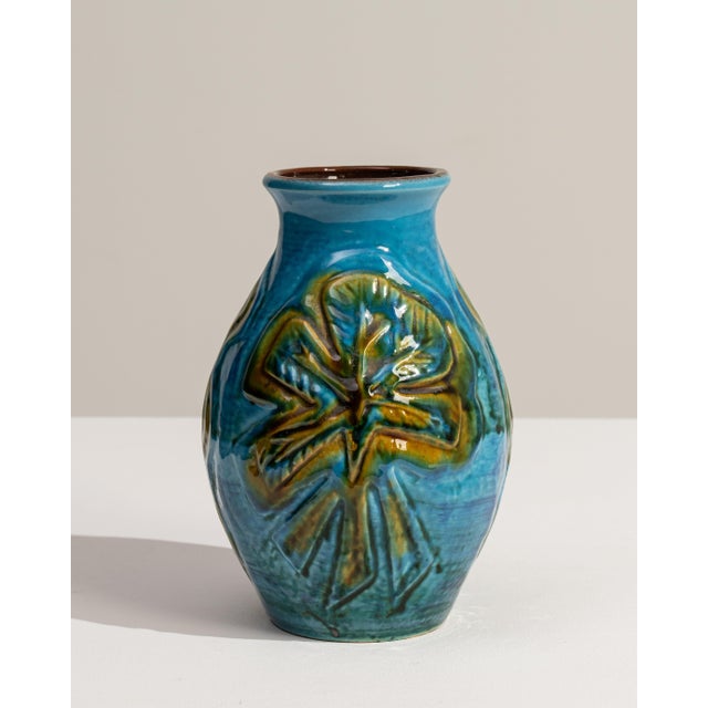 1960s Germany Blue Ceramic Vase For Sale - Image 12 of 18