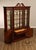 Brown Karges English Style Mahogany Breakfront China Cabinet Display Bookcase with Carved Pediment and Silk Backing For Sale - Image 8 of 18