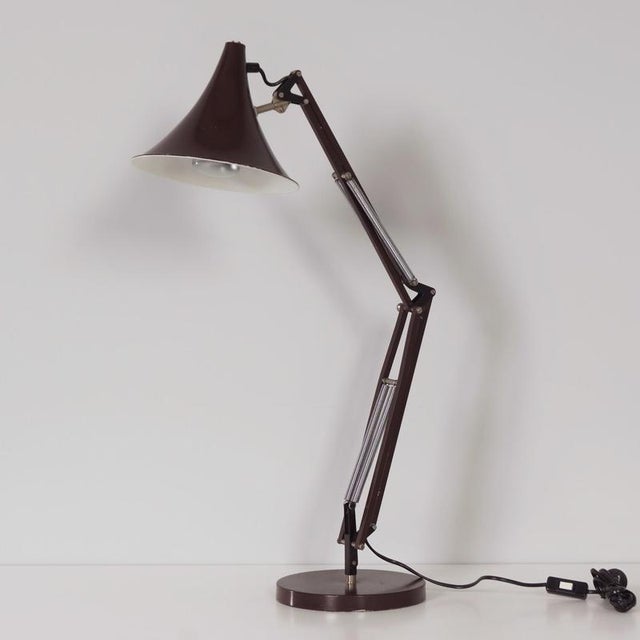 Brown Desk Lamp with Adjustable Arm and Tulip-Shaped Shade from Hala, 1970s For Sale - Image 6 of 12