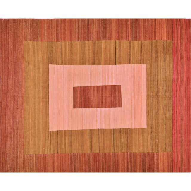 1950s Vintage Mazandaran Modern Hand Made Wool Kilim,7'8"x9'5" For Sale - Image 5 of 5