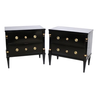 Fine Pair of Ebonized Bedside Chest of Drawers, 19th/20th Century For Sale