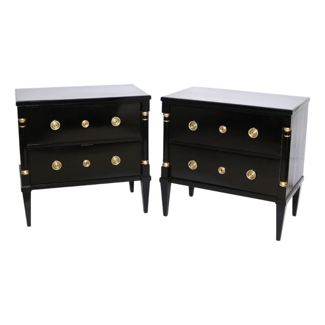 Fine Pair of Ebonized Bedside Chest of Drawers, 19th/20th Century For Sale