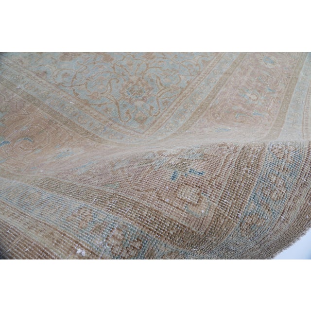 Mid 20th Century Vintage Hand-Knotted Tribal Rug – Soft Earth Tones & Floral Medallion - 9' 9'' X 13' 2'' For Sale - Image 5 of 11