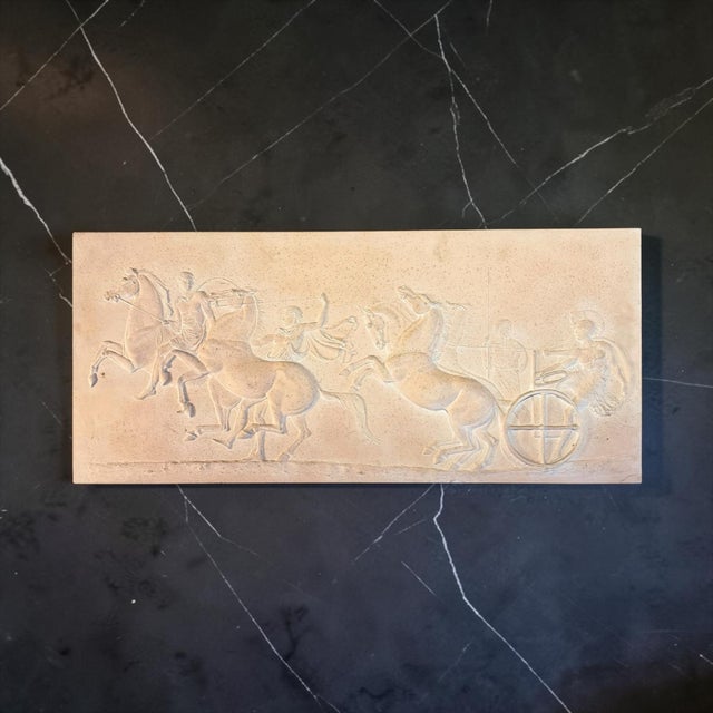 Greek Plaster Frieze with Chariot Driver and Horses Competing in Aphobates Contest, Athens, 1960s For Sale - Image 10 of 13