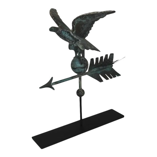19thc Eagle Full Body Weathervane on Stand For Sale