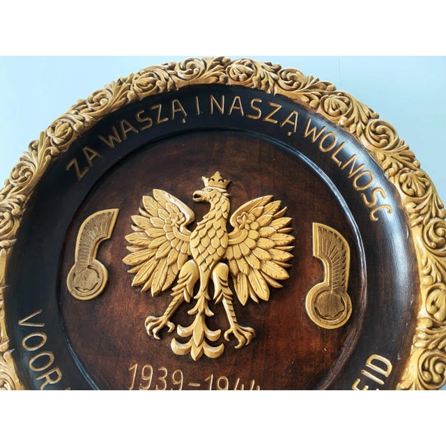 Hand-Carved Souvenir Plate, 1940s For Sale - Image 4 of 12