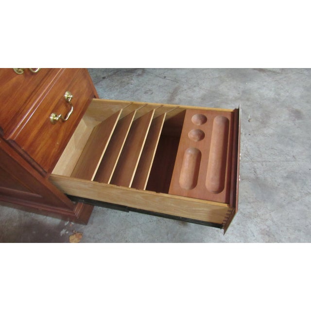 Late 20th Century Henkel Harris Moore Executive Desk Cherry Rare File Cabinet For Sale - Image 6 of 11