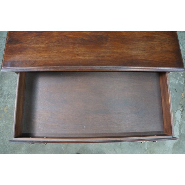 Brown Vintage Queen Anne Chippendale Style Cherry Lowboy Chest Console Hall Table For Sale - Image 8 of 18