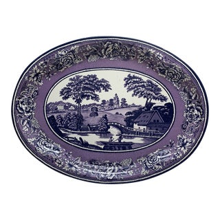 Large Vintage English Country Metal Serving or Decor Tray For Sale