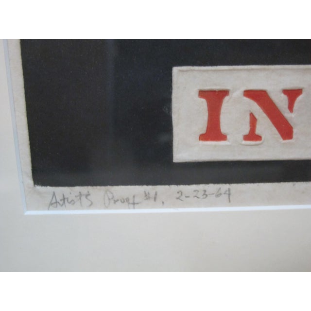 Folk Art William Kent Signed Slate Relief Artist Proof #1 Print 1964 in Memoriam 1917-63 For Sale - Image 3 of 8